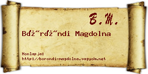 Böröndi Magdolna névjegykártya