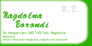 magdolna borondi business card